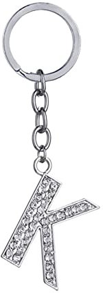 Anawakia Schlüsselanhänger Alphabet 26 englische Buchstaben Glitzersteine Strasssteine Anhänger mit Initialen A B C D E F G H I J K L M N O P R S T U V W X Y Z (K)