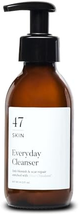 47 Skin | Anti Blemish and Scar Repair Everyday Face Cleanser | | Silver Chitoderm Cleanser for Smoother and Clearer Skin | Eucalyptus Scent (150ml)