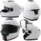 Helm Klapphelm Innensonnenblende Motorradhelm Modular Weiss L