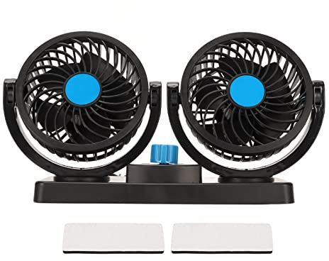USB Mini Ventilatori, Ventole di Raffreddamento per Auto a Doppia Ventola Ruotabili a 360°, Ventola Portatile a Doppia Testa per Auto per Casa Ufficio Campeggio di Furgoni