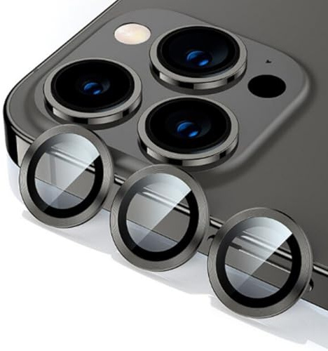 Camera Protectors Compatible with iPhone 13 13 Mini A Set of 2 Black Glass