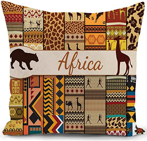 Kissenbezug Afrika Kissen afrikanische deko Geschenke für Frauen sofakissen kissenbezüge dekokissen couchkissen kissenhülle Sofa Schlafzimmer Wohnzimmer Zimmer zierkissen 40x40 cm