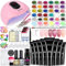 Major Dijit Nagelverlängerung Kit, 8 Farben Poly Nagel Gel Kit mit 38W UV Lampe, Nagelbürste Unterlack Decklack Nagelform Glitter Nagelknipser All-in-One Nagelstudio Set