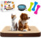 Lovpet® Hundebett orthopädisches Hundekissen Hundekorb Cookie, Inkl. Napf + 3X Kauknochen, Hundesofa für Kleine, Mittelgroße & Große Hunde, Bezug abnehmbar und waschbar, L 91x69x7,6 cm Braun