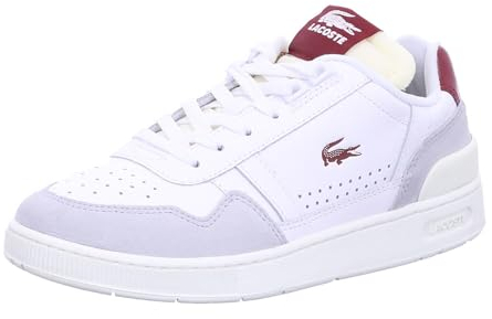 Lacoste Damen Low-Top Sneaker T-Clip 223 5 SFA, Frauen Halbschuhe,Freizeitschuhe,Turnschuhe,Laufschuhe,schnürer,Weiss/DUNKELROT (2G1),39 EU / 5.5 UK