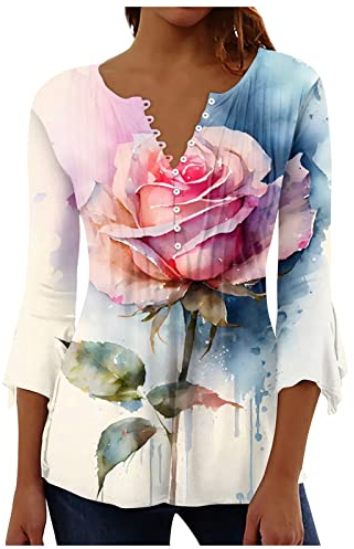 LSAltd Damen -T Longsleeve Jumpsuit Red Skirt Rockabilly Geschenkideen Kurze Tops Bauchfrei Darts Kostüm T-Shirt Rippenshirt Aermellos Sachen Beplotten Schmetterling Top, 3-pink, XXL