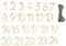 Rayher Adventskalenderzahlen Holz, Zahlen 1 - 24, Höhe 3 cm, + Jutekordel 3,5 m, Holzzahlen für Adventskalender, FSC zertifiziert, 46723505, Natur
