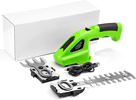 Tondeuse à Gazon sans Fil 2 en 1 Taille-haie électrique 3.6V Coupe-haie sans Fil Portable Coupe-Herbe à Une Main Jardin désherbage Cisaillement Tondeuse