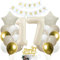SNOWZAN 17. Geburtstag Deko Mädchen Junge - Weiß Gold Party Set Mit Kuchen Topper - 17th Birthday Decorations für 17 Jahre Geburtstagsdeko