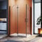 Sonni Cabine de douche d'angle - 90 x 120 cm - Sans cadre - Hauteur : 195 cm - Avec portes battantes - 6 mm - En verre nano ESG - Porte à charnière - Paroi de douche
