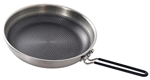 BESPORTBLE Padella Da Cucina Antiaderente in Acciaio Inox Pentola Nido d Ape Manico in Gomma Accessori Da Campeggio Portatili Per Barbecue