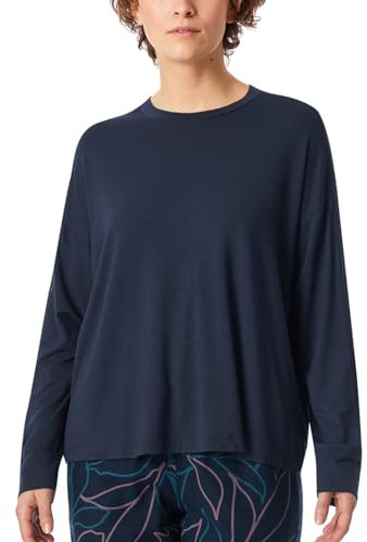 Schiesser Camiseta de Dormir de Manga Larga Modal – Mix + Relax Camisón, Azul Nocturno_182051, 42 para Mujer