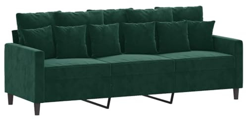 vidaXL 3-Sitzer-Sofa Dunkelgrün 180 cm Samt