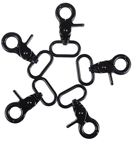 NUOBESTY 5 Stück Karabinerhaken und Zinklegierung Drehbare Oval 25mm für Hundeleine Stoff Selbstgemacht Projekte