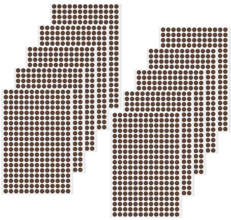 YIKIADA 2600 Stück Braun Klebepunkte Etiketten 13 mm Vinyl Selbstklebende Beschriften Kreis Aufkleber Wasserdicht Klebeetiketten für Markierung