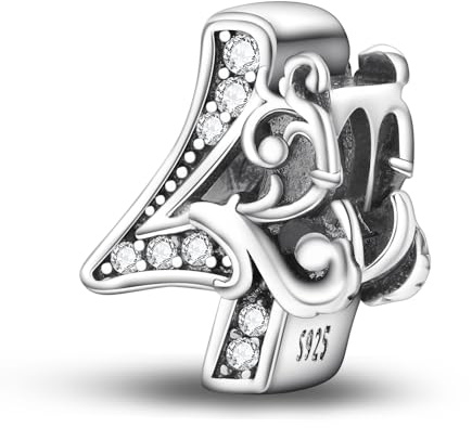 Symretie 0 1 2 3 4 5 6 7 8 9 Nummer Charms 925 Sterling Silber für Damen passt Europäische Charm-Armbänder und Halskette