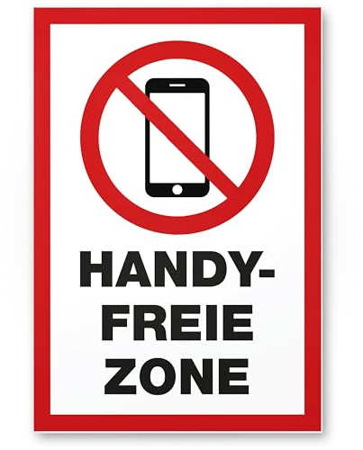 DankeDir! Handyfreie Zone - Schild 30 x 20 cm - Humorvolles Hinweisschild für Ruhebereiche Handy Freie Zone - Perfekte Deko für Büro und Zuhause Restaurant Café Laden