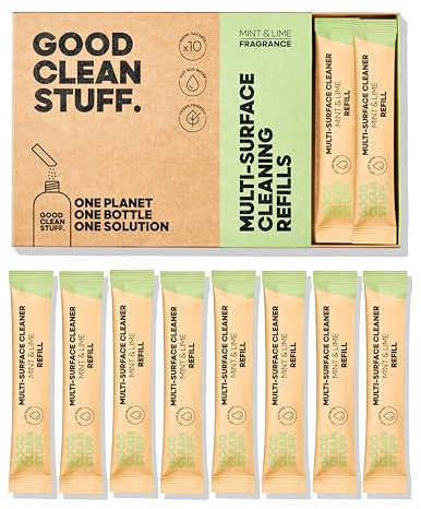 Good Clean Stuff Multi-Purpose Home Cleaning Refill Sachets,10 x High Powered Multi-Purpose Cleaning Sachets. Kitchen, Bathroom, Counters (Mint & Lime)