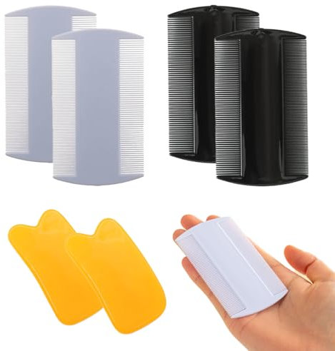 Pettini per pidocchi, 4 Pezzi Pettine per Pidocchi Viene fornito con 2 lame raschianti per Polvere e Pulci pulci Pet pettini Pettine per pidocchi a Denti Fini per Bambini Adulti Animali Domestici.