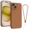 Andwing For iPhone 15 Plus Case,Silicone Case Soft Ultra For iPhone 15 Plus Phone Case Slim Protective Shockproof Cover Scratch-Resistant Microfiber Lining, 6.1 Brown