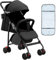 Kinderwagen 3-in-1, Kinderwagen, Trio, Kinderwagen, Zubehör, Universal-Adapter, große Räder, 25 kg, geräumiger Korb, C-Schwarz