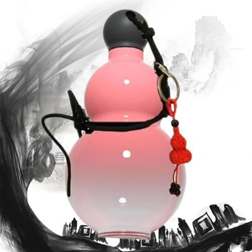 Générique Bouteille d'eau en Gourde 30 oz d'inspiration rétro Chinoise, Bouteille d'eau en Gourde, Bouteille d'eau en Gourde Chinoise, Bouteille en Gourde, Bouteille d'eau Black Myth(Pink)