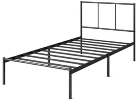 Zinus Justin Bett 200x140 cm – 35 cm hoch – Metallbettgestell mit Kopfteil – Metallbett mit Lattenrost – Kein Boxspringbett erforderlich – Freiraum unter dem Bett - Modernes Design – Schwarz