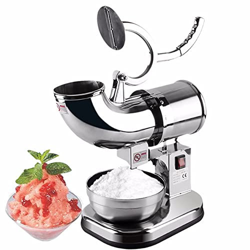 DLAZUM Tritaghiaccio Elettrico, Macchina per Ghiaccio tritato in Acciaio Inox per Uso Commerciale Domestico per Cocktail, Gelati, frullati, succhi