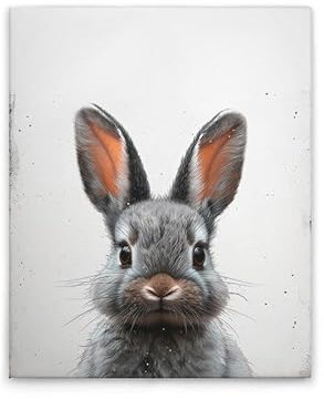A.S. Création Leinwandbild Baby Hase Kinderzimmer - Wandbild in Weiss, Grau - 40 x 50 cm - DD133001