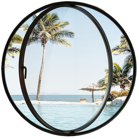 Fenster Window Kellerfenster Schiebefenster Drehbar Rundes Fenster Aluminium, Schuppen/Schlafzimmer/Keller/Spielhaus Fenster Mit Handgriff, 50 60 70 80 100 Cm Abschließbar Loft Round Central Hung Wind
