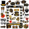 AIBAOBAO Photo Booth Compleanno 18 anni, 34 Pezzi Foto Props per Feste e Compleanni con Grande Cornice Gonfiabile per Selfie Nero Oro, Spiritosi Fai da Te Gadget 18 anni Ragazza Ragazzo per Invitati