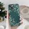 RALEAVO Flower Case for iPhone 13, Liquid Silicone Shockproof Protection Case Cover for Girls Women with Aesthetic Cute Floral Patterns Soft Slim Phone Case for iPhone 13-Dark Green/Leaves