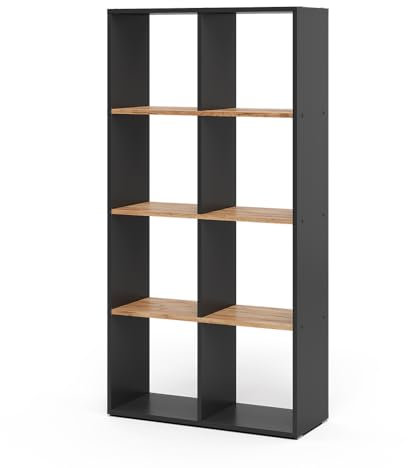 Vicco Raumteiler Scutum, Anthrazit/Goldkraft Eiche, 143 x 72 cm