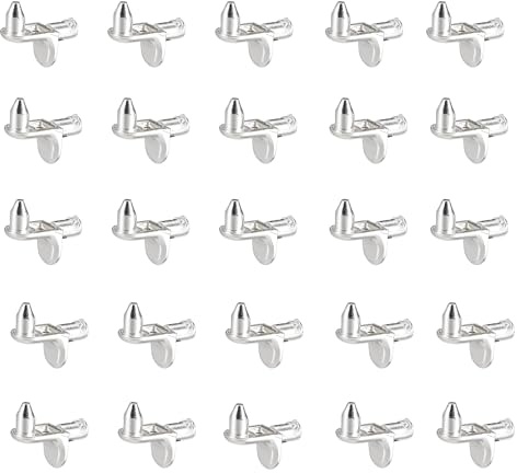 MejaRizon Einlegeboden Halter, 25 Stück, Regalbodenträger L Form, Halter für Einlegeböden, Bodenträger 5 mm, für Küchenschrank, Bücherregal und Möbelschrank