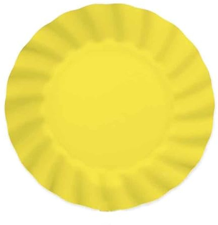 Zeus Party Piatti di Carta Smerlati, 30 cm, Giallo, Set da 6 Pezzi