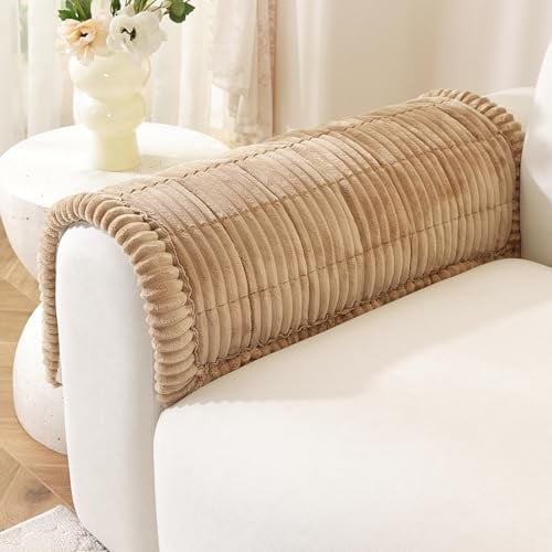 OstepDecor Washable Couch Cover for Dogs, Thick Pet Friendly Sofa Covers, Soft Couch Protector, Paw Cart Sofa Slipcovers, Cushion Protector for Leather, Sectional, Loveseat (20 x 24, Khaki)