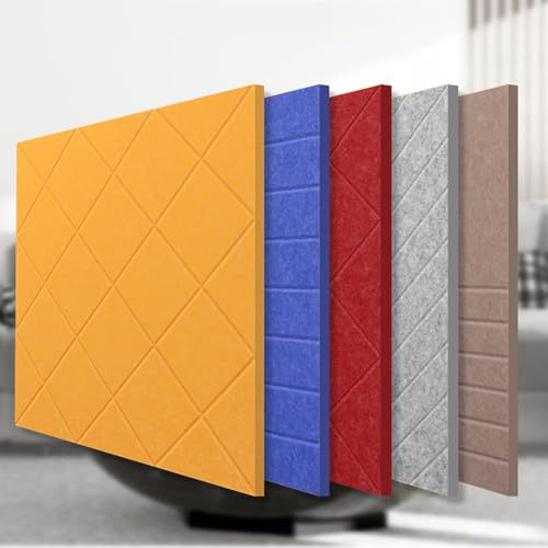 Akustikschaumstoff Akustikpaneele 10 Pack, 60 x 60 x 0.9 cm, Schalldämmung Wand Schallabsorber Akustikschaumplatten Schallschutz für Tonstudio Gaming(Dark Gray,F)
