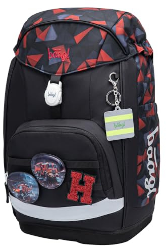 Baagl Airy Plus Schulrucksack, 25 l, Grow-System, ab 130 cm (Lebensretter) | Isoliertes Snackfach; Magnetverschluss; Brust- und abnehmbarer Hüftgurt