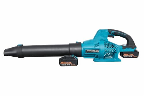 Soffiatore a Batteria 48V con 2 Batterie 4.0Ah, 2 Anni di Garanzia, 240 km/h, 20000 RPM, 6 Velocità Regolabili, Soffiatore Foglie Elettrico con Caricabatteria e Ugelli Inclusi