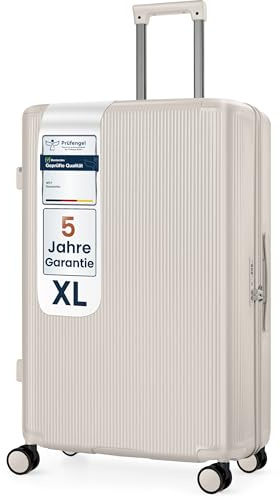 4FLY Leichter Premium Hartschalen-Reisekoffer XL - Groß 78cm (103L) – Großer Trolley Koffer mit TSA-Schloss, 4 Spinner-Doppelrollen & Aluminium-Teleskopgriff, Aufgabegepäck Reisegepäck