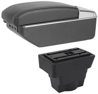 Innenlagerung Auto-Armlehnenbox, Auto-Mittelarmlehnenbox, Modifizierter Wasserbecherhalter, USB-Aschenbecher, Autoteile, Für Opel Astra J 2012(A-black white line)