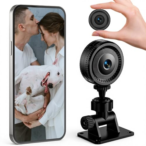 Hycago Mini Kamera, 1080P HD WLAN Überwachungskamera Innen 180° drehbarem Objektiv, für Live Übertragung Handy APP, WiFi Camera Fernsteuerung, Nachtsicht, Bewegungserkennung, App Benachrichtigung