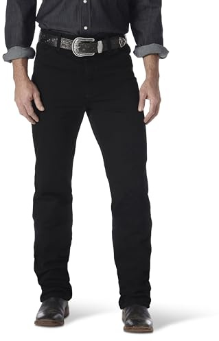 Wrangler Men's Cowboy Cut Slim Fit Jean Jeans, Shadow Black, 40W / 34L