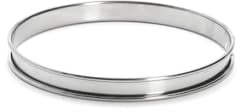 De Buyer - Cercle à tarte rond en inox à bord roulé - 16 x 2 cm - Surface Lisse, Démoulage Facile, Pour des Résultats Sans Défaut et Délicieux, Argent