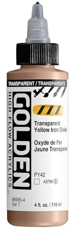 GOLDEN High Flow Acrylics, Transparent Yellow Iron Oxide, 4 fl. oz. Bottle