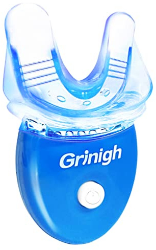 at-Home Teeth Whitening Light Accelerator with Matched Mouth Tray | Powerful 5 LED Tubes for Teeth Whitening Treatment (Batteries Included)- Blue