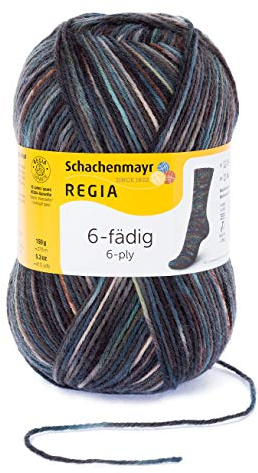 REGIA 6-fädig Color 9801285-06989 muster Handstrickgarn, Sockengarn, 150g Knäuel