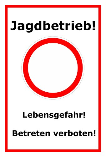 Melis-Folienwerkstatt Schild Jagdbetrieb - 30x20cm - Bohrlöcher - 3mm Aluverbund – 20 VAR S00351-003-B