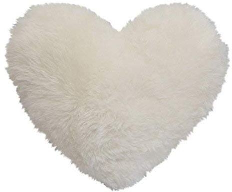Hollert German Leather Fashion Lammfellkissen Herz Merino Fellkissen kuschelige Liebe Farbe Weiß