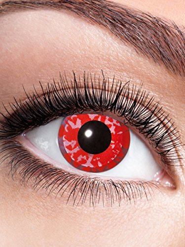 Eyecatcher 84063141-650 - Farbige Kontaktlinsen, 1 Paar, für 12 Monate, Rot, Karneval, Fasching, Halloween